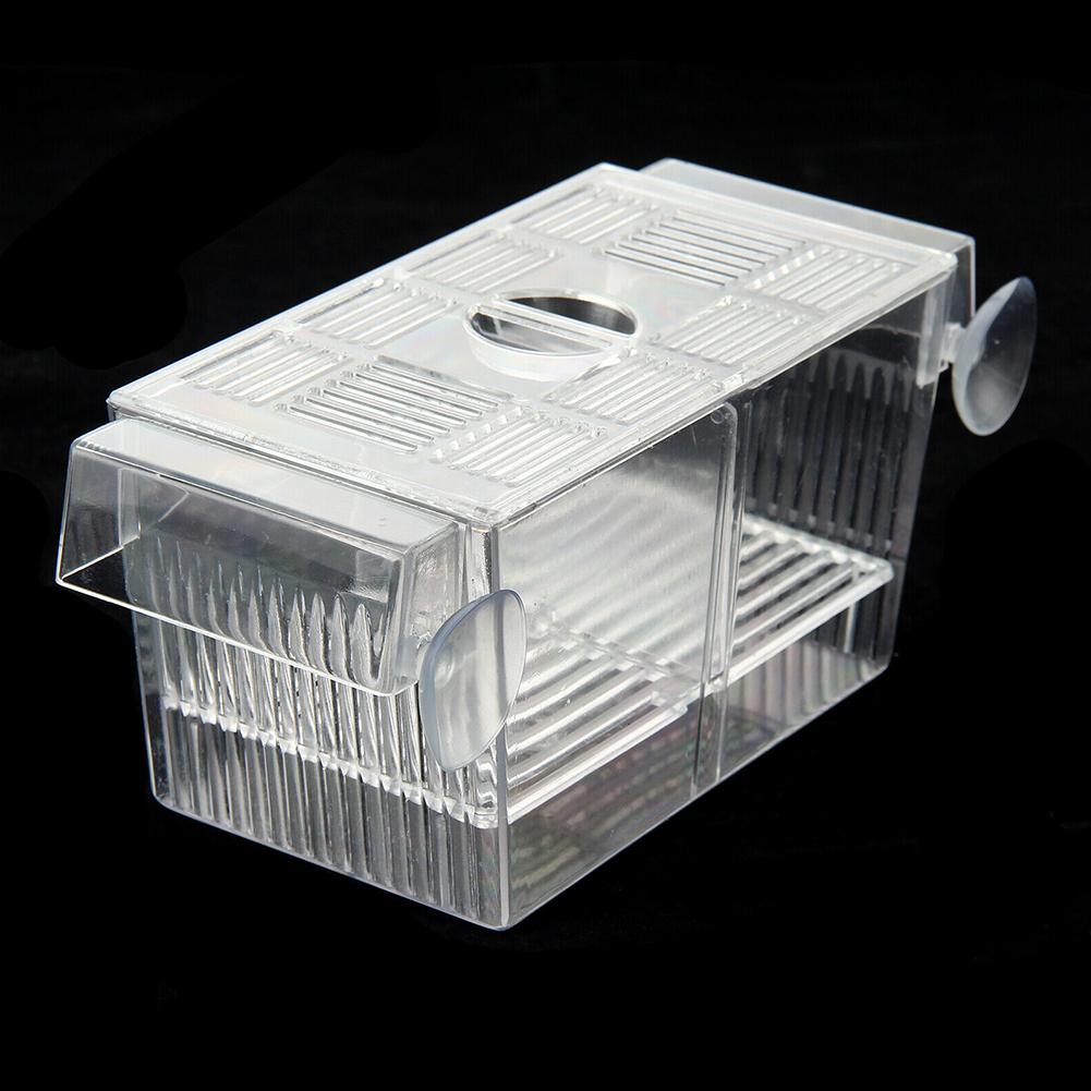 Transparent Fish Breeding Box Guppies Isolation Aquarium Hatchery Floating Incubator Breeder Transparent Double-deck Mini House