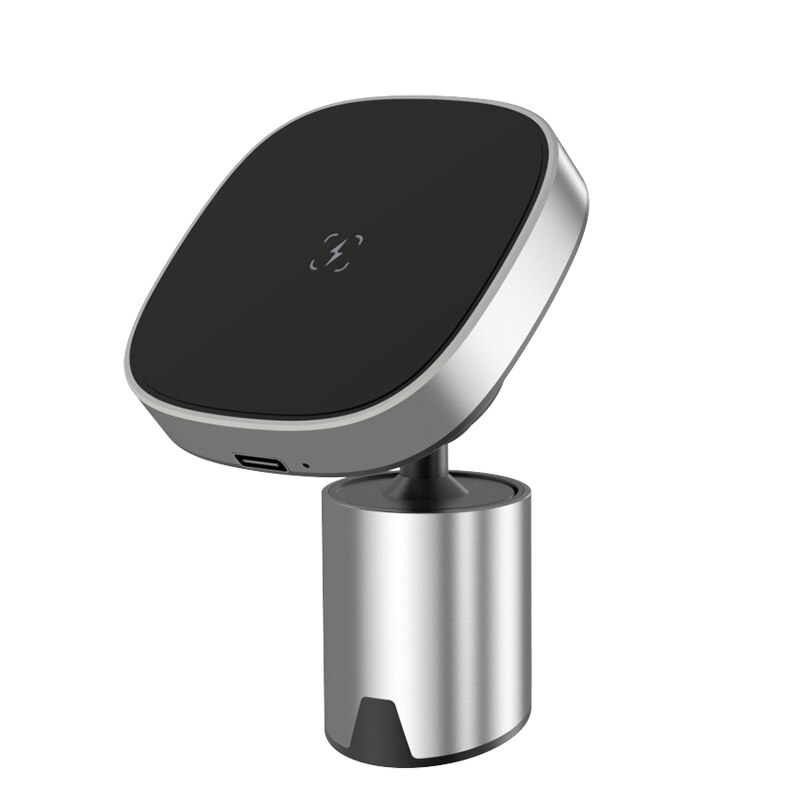15W Car Wireless Charger is Suitable For iphone 12 Macsafe Aluminum Alloy Vent Dashboard Magnetic Bracket Mobile Phone Charger: silver