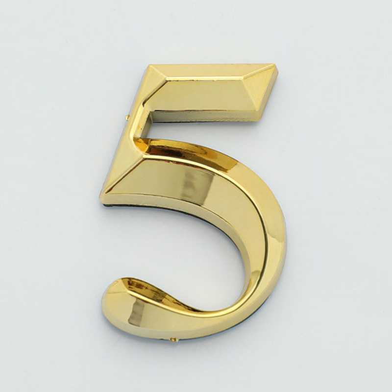 1 pz 3d oro autoadesivo numero di porta segno numero cifra appartamento Hotel ufficio porta indirizzo numero di strada adesivi targa segno: Di Colore Giallo chiaro