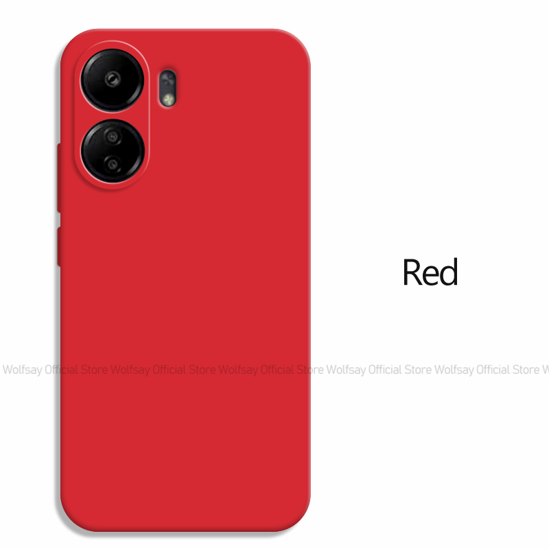 Pour Xiaomi Redmi 13C étui Xiaomi Redmi 13C 12C 10C 9C housse antichoc liquide Silicone couverture de téléphone pour Xiaomi Redmi 13C: ABS / Rouge