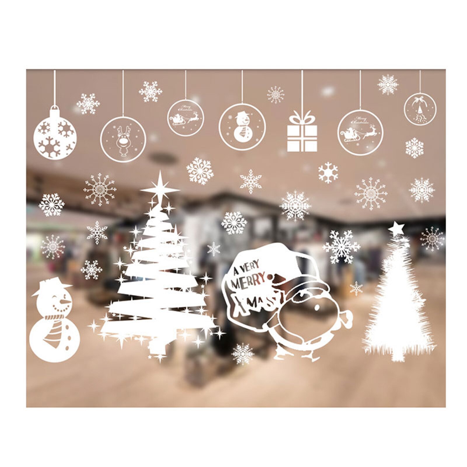 Christmas Window Clings Christmas Snowflake Window Stickers Decals Reusable Electrostatic for Window Glass Mirror Wall Stickers: 4