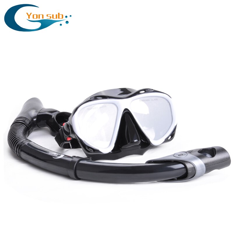 YONSUB myopia tempered dive optical lens mask scuba diving mask snorkel set underwater anti fog and tube diving equipment