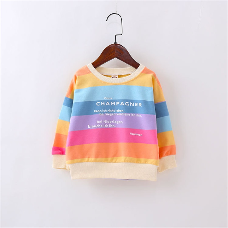 1-6 ans coton bébé garçons filles T-shirt vêtements à manches longues arc-en-ciel chemises printemps hiver enfant garçon fille vêtements Blouse hauts