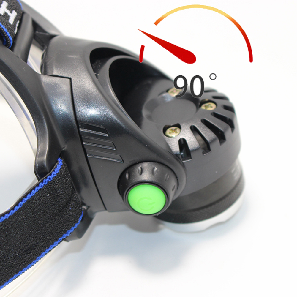 6000 Lumen LED-Scheinwerfer Angelscheinwerfer T6/L2 3 Modi Zoombare Lampe Wasserdichte Stirnlampe Taschenlampe Stirnlampe Verwendung 18650
