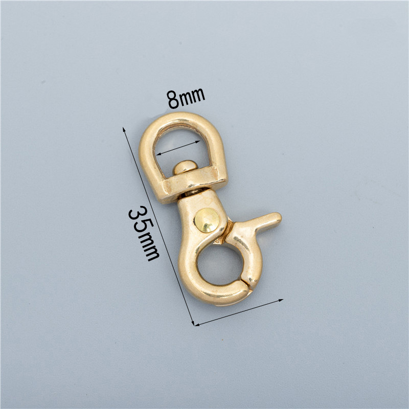 Meetee 2/5Pcs 8-25mm Solid Brass Buckle Bag Lobster Clasp Swivel Trigger Clips Dog Snap Buckles Strap Clamp Hang Hook Accessory: 2Pcs / AP489-Brass-8X36mm