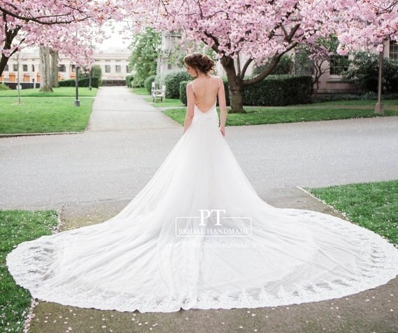 Jupe en tulle avec traîne de mariée détachable, jupe de mariage avec traîne de mariage amovible en dentelle