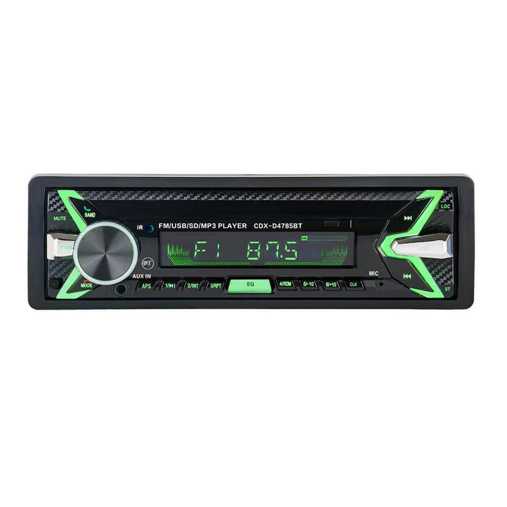 Bluetooth extraíble Panel desmontable Autoradio Bluetooth Radio de coche Auto FM RDS Audio estéreo USB SD reproductor de ISO 7 colores de iluminación
