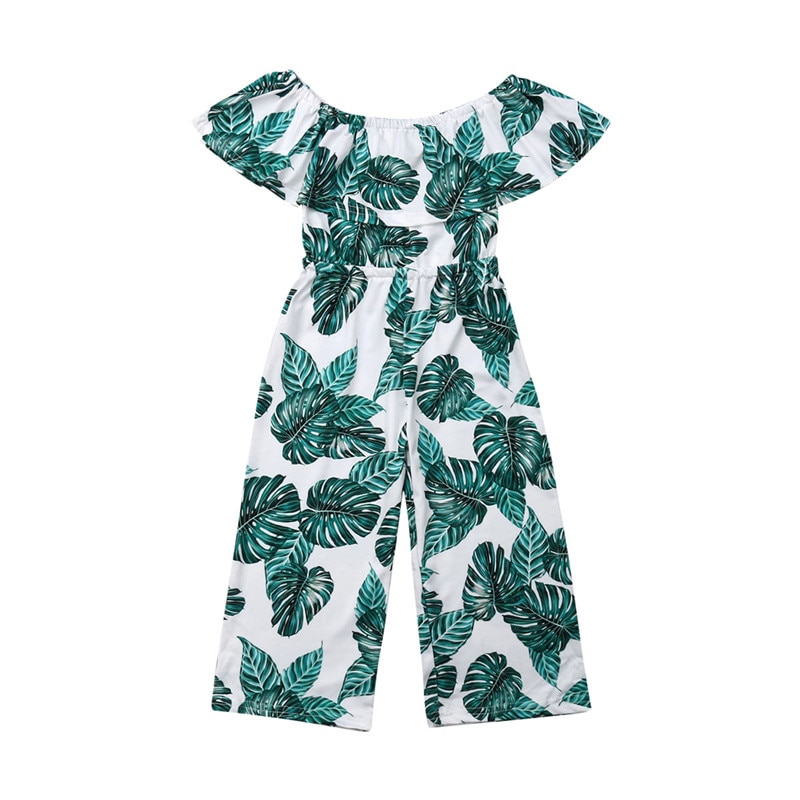 CANIS CALDO children 'tuta Del Bambino Del Bambino Delle Ragazze increspature foglia Floreale stampato Body e Pagliaccetti pantaloni Della Tuta Abiti casaul Vestiti