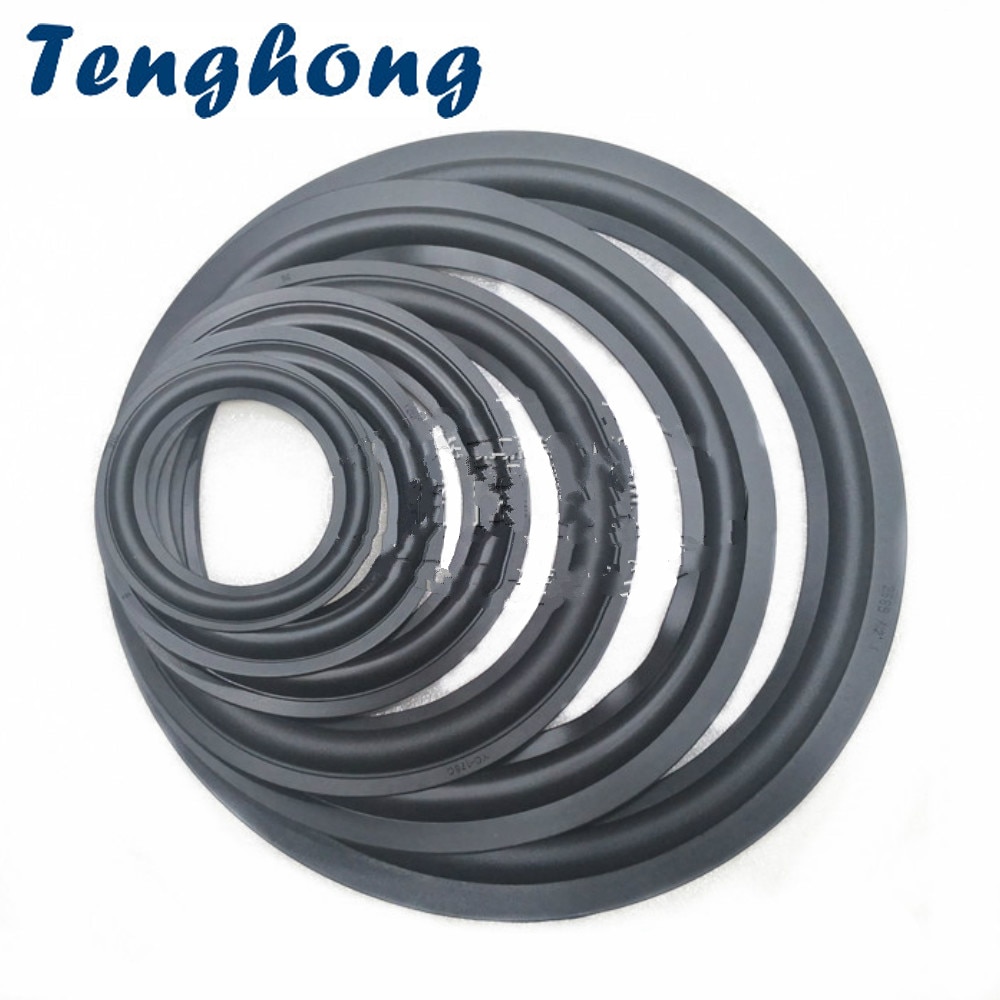 Tenghong 2 pçs alto-falante borda de borracha 4 5 6 8 10 12 Polegada subwoofer alto-falantes peças reparo acessórios anel dobrável no alto-falante diy