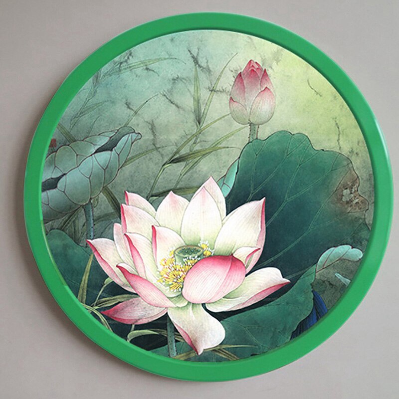 Round Photo Frame DIY Wooden Photo Frames Wall Mounted Hanging Picture Frames Cadre Photo Murale Living Room Decor: Green Photo Frame / 8 inch