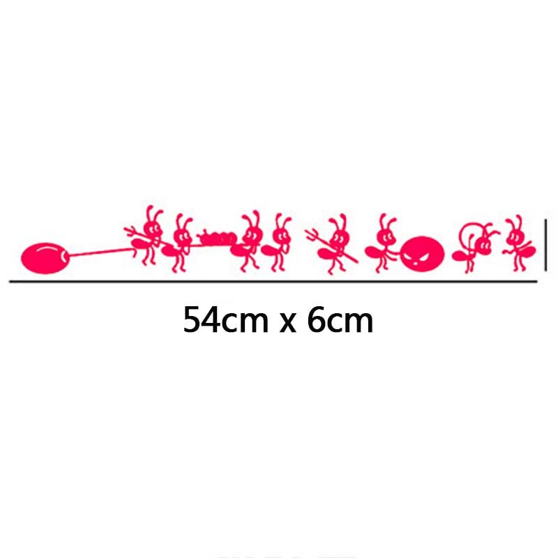 1PC Moving Decoration Sticker Waterproof PVC Home Cute Ant Cartoon: Rose Red