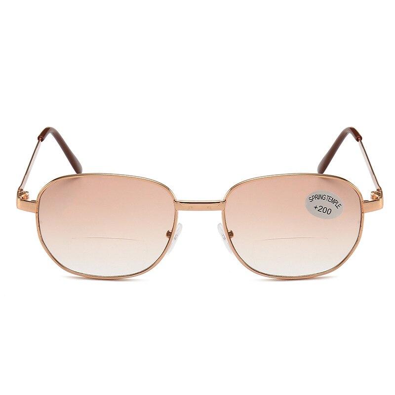 Ahora-gafas de sol marrones bifocales para hombre y mujer, lentes de aleación para leer, hipermetropía, negocios, + 1,0 + 1,5 + 2,0 + 2,5 + 3,0 + 3,5 + 4,0
