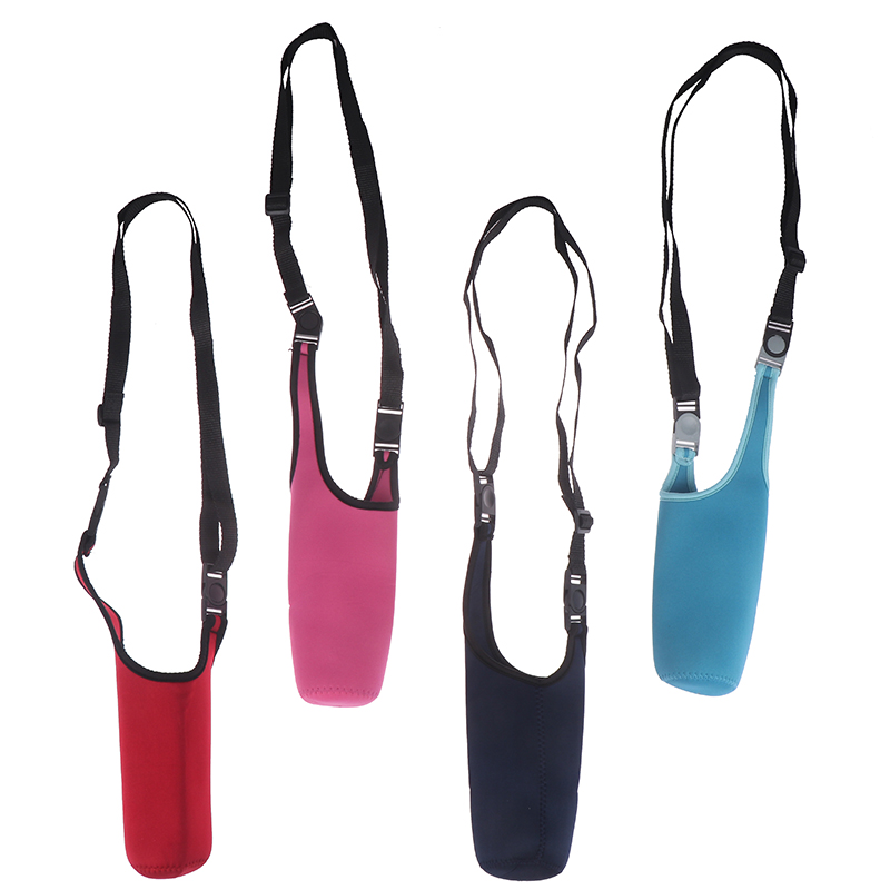 1pc värmeisolerande vattenflaska lock väska bärare med snäppspänne rep rem