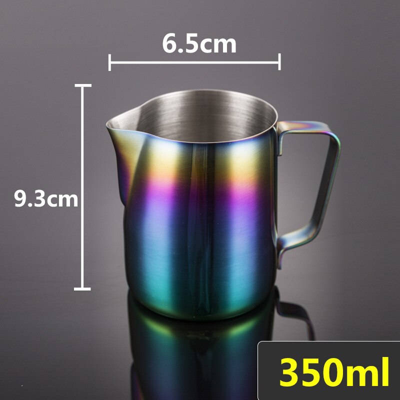 Rvs Opschuimen Werper Pull Bloem Cup Melk Opschuimen Jug Espresso Koffie Pitcher Barista Craft Koffie Latte Melk Mokken: iridescence  350ml