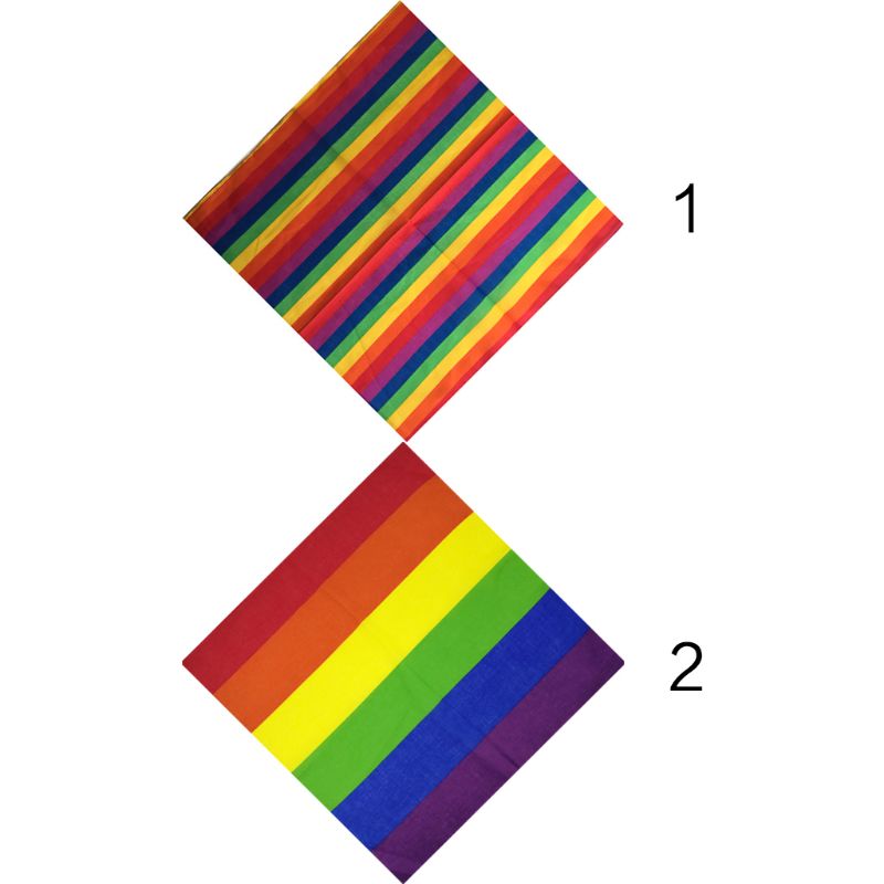 Festival Rainbow-Bandana cuadrada de algodón con bolsillo de 55x55CM Unisex, pañuelo para la cabeza, para desfile Gay, corbata para el cuello