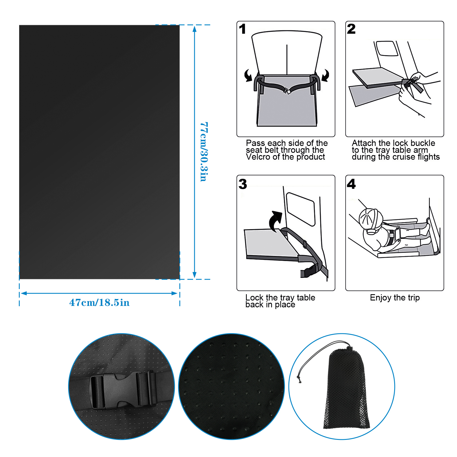 Cama de avión de viaje para pedales de bebé, hamaca portátil para reposapiés, cama para niños, asiento de avión con bolsa de almacenamiento, extensor de reposapiés