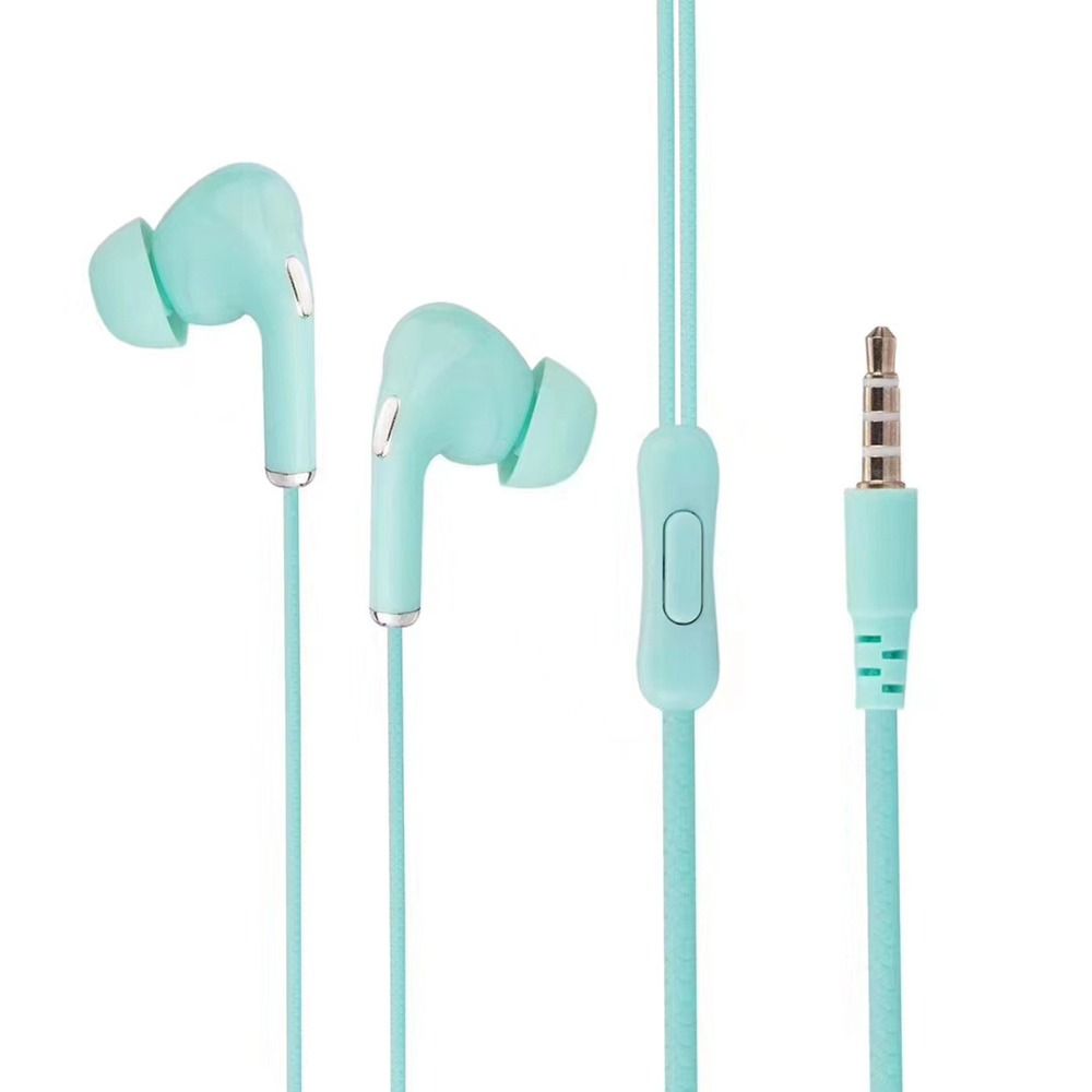 High Definition Bedrade Oortelefoon 3.5Mm In-Ear Bediening Draagbare Sport Bedrade Headset Met Microfoon Bedrade Koptelefoon Voor Mobiele Telefoons: green