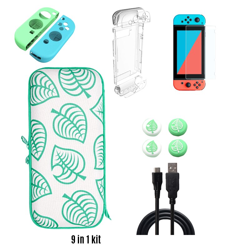 Animal Crossing Storage Bag for Nintendo Switch Nintend Carrying Case Portable Pouch for Nitendo Switch Pro Joycon Accessories: S 9 in 1