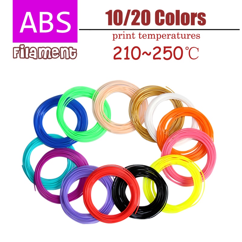 Lihuachen ABS filamentler 1.75mm 3D Baskı Malzemeleri 5 Metre 10 Metre 10 Renkler 20 Renk 100 Metre 200 Metre