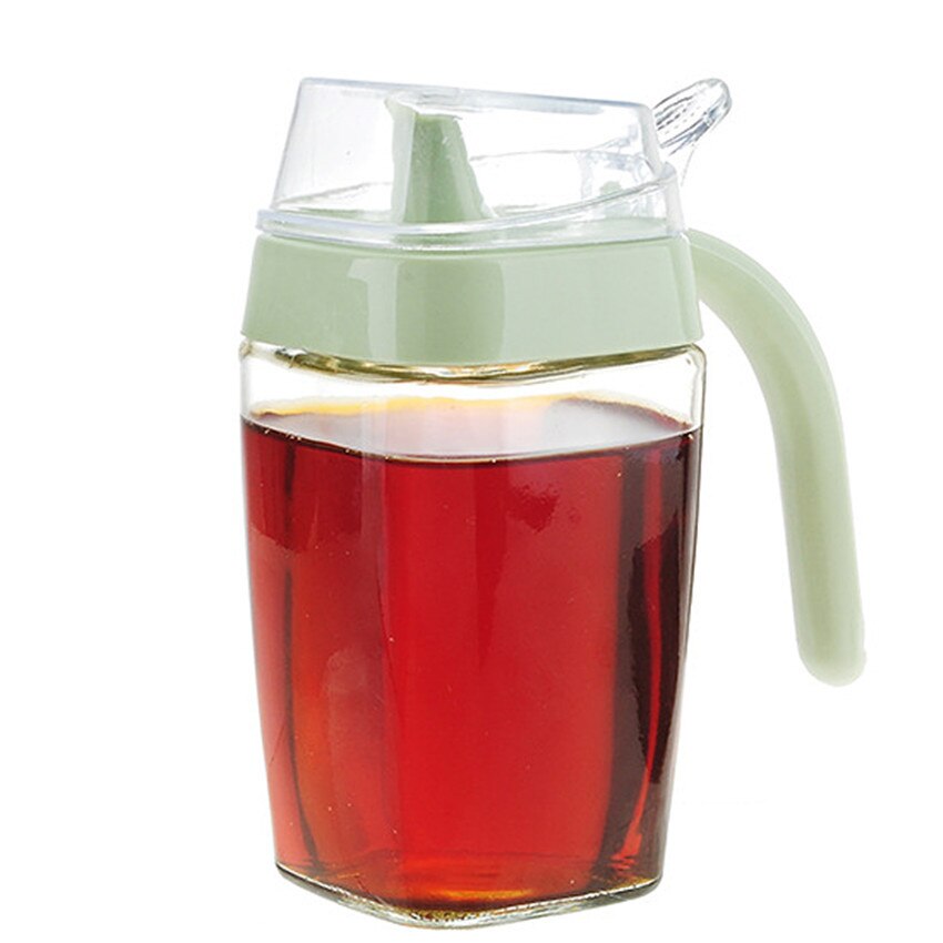 Lekvrij Olie Tank Sojasaus Olie Olijfolie Fles Kruiden Kruiden Suiker Zout Keuken Container Inegar Sesamolie Pot Glas jar: Green 350ML