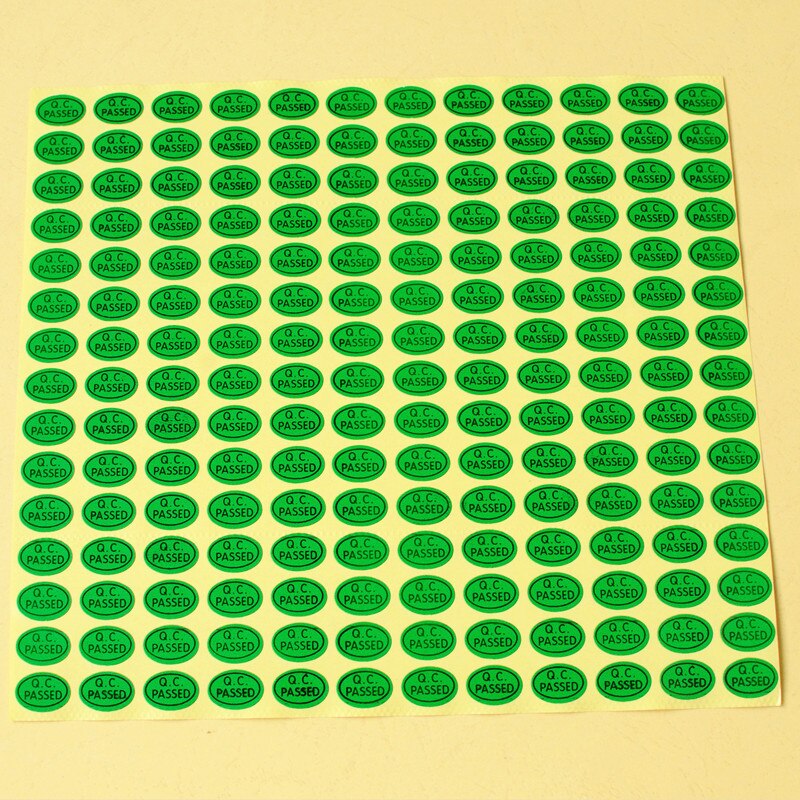 ZGTGLAD 1 Sheet Self Adhesive Control QC Passed Stickers Labels Home School Office Supplies: 9x13 green