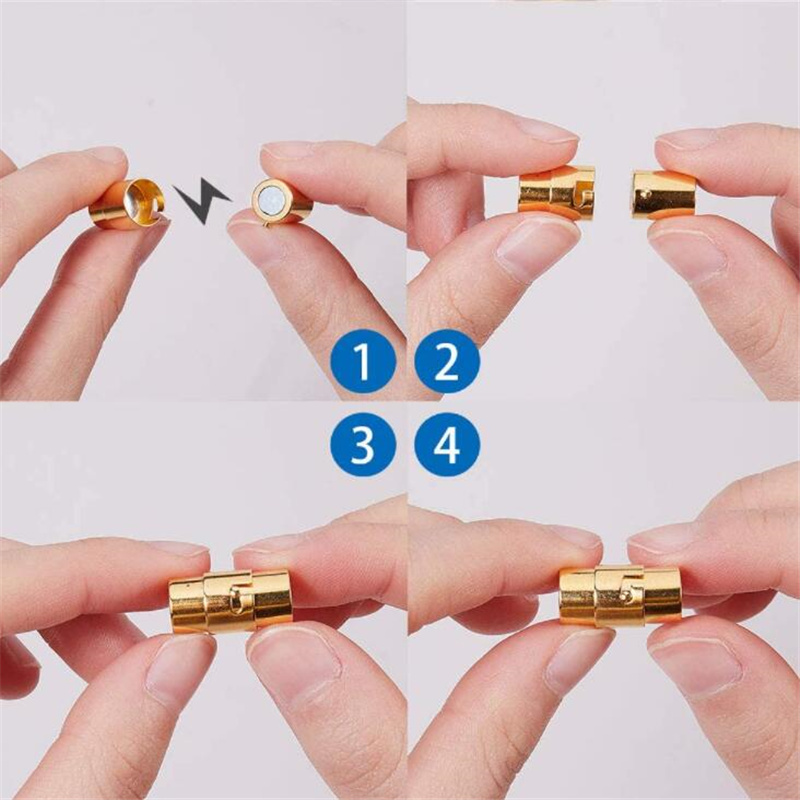 5pcs 3-10mm End Clasp Strong Magnetic Clasps Jewelry Clasps For Bracelet Leather Cord Bracelet Connectors For Jewelry Making