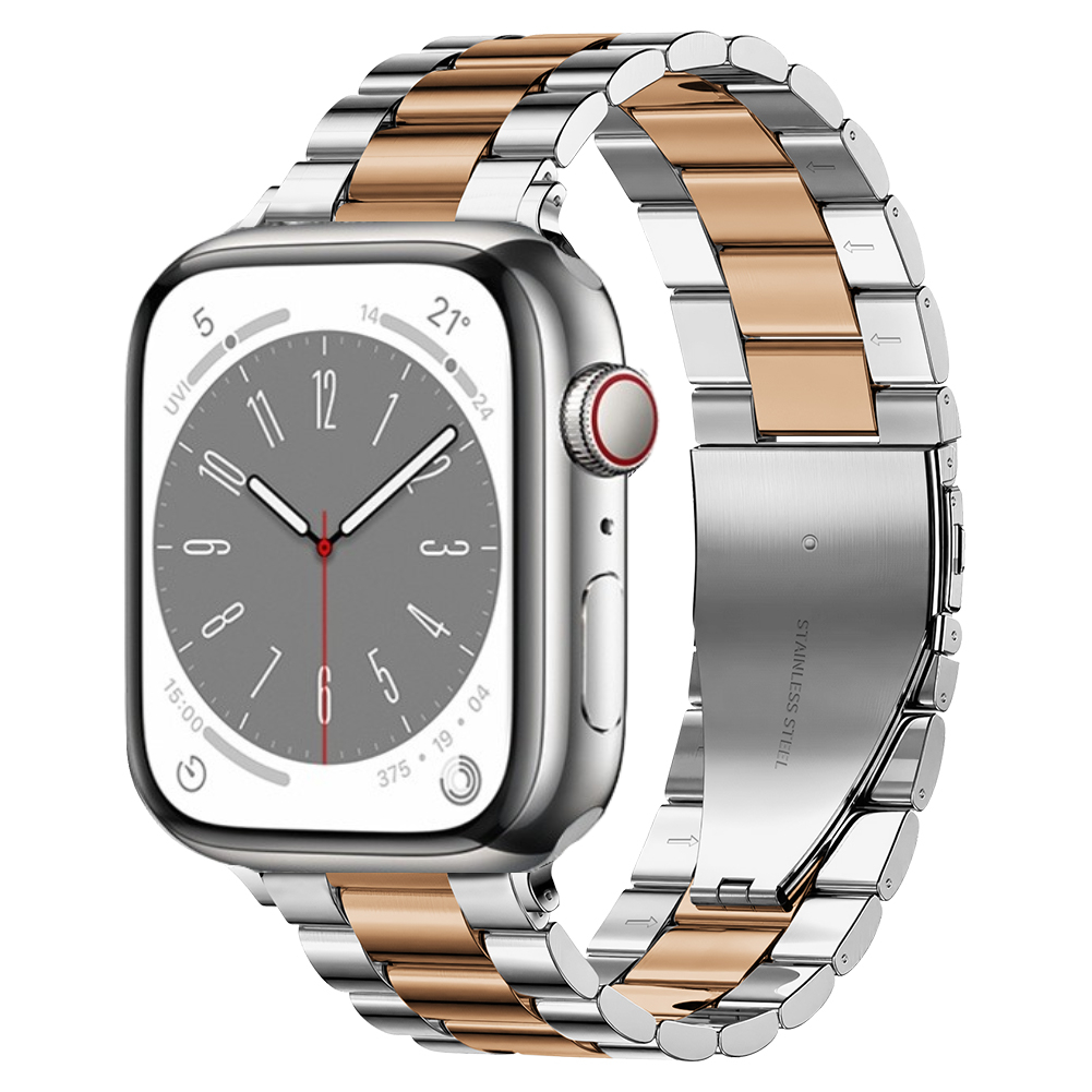 Pulseira de Aço Inoxidável para Apple Watch, Bracelete de Metal, Ultra 49mm, 10mm, 42mm, 46mm, 9mm, 8, 7, 45mm, 41mm, iWatch 6, 5, 4, 3, SE, 44 milímetros, 40 milímetros