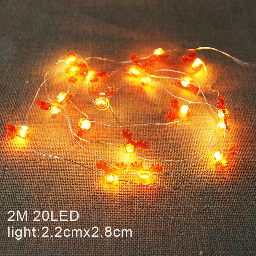 Kerst Decoratie String Lights Kerstman Zwarte Hoed Sneeuwpop Herten Hoofd Decoratie Koperdraad Lantaarn: 6A