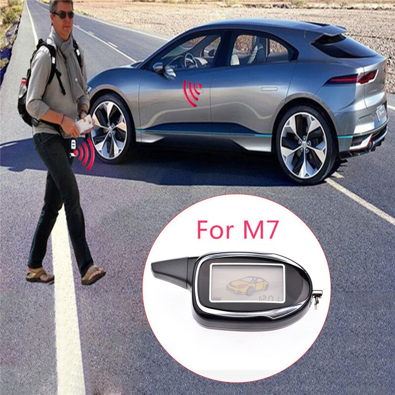Voor Russische Versie 2-way LCD Afstandsbediening Sleutelhanger Tamarack Voor Twee Richtingen Auto Alarm Systeem Scher khan m7 Scher-Khan Magicar7