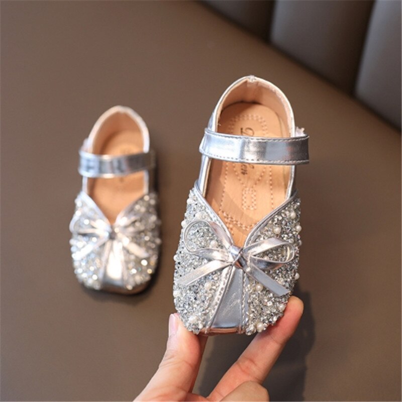 Jy Kinderen Meisjes Bling Schoenen Meisje Pu Prinses Strik Schoenen 21-25 Y-629 TX05