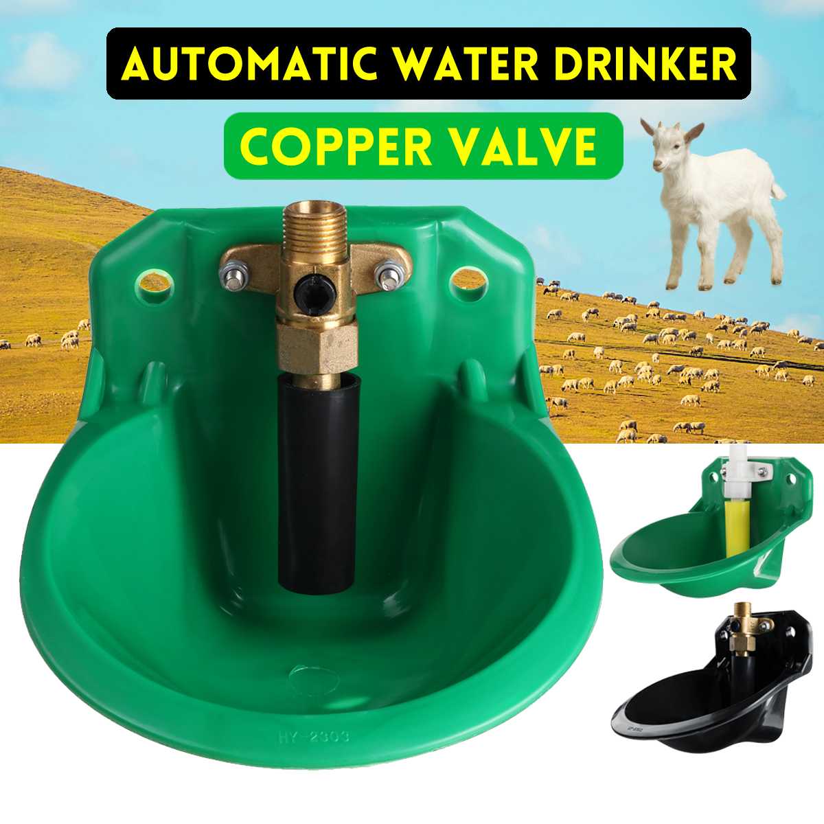 Automatic Water Bowl Water Drinker Sheep Cattle Cow Pig Horse Goat Farm Animal Feeder Drinking Tool Replace Cattle Copper Valve