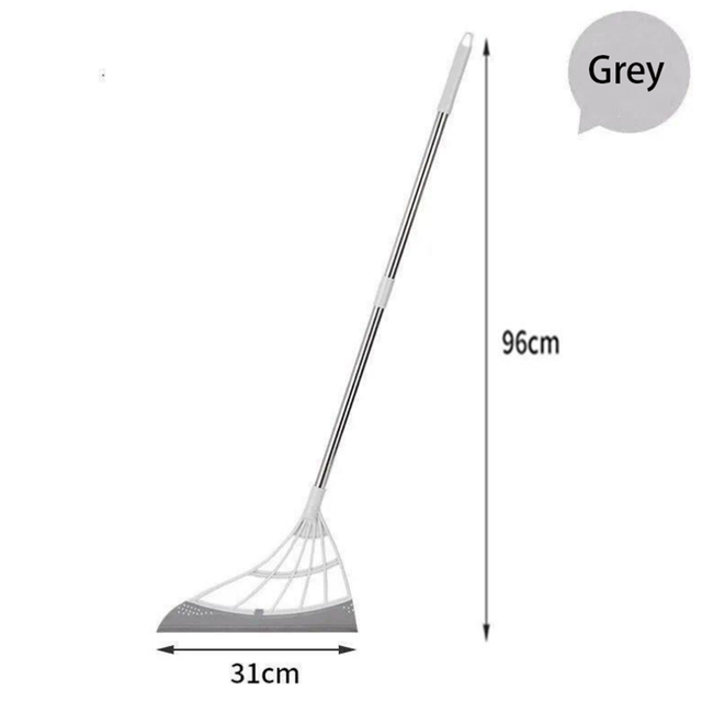 Escoba mágica barredora de goma manual, limpiaparabrisas para limpieza de suelo, escoba para barrer pelo de mascotas, cepillo para polvo: Gris claro