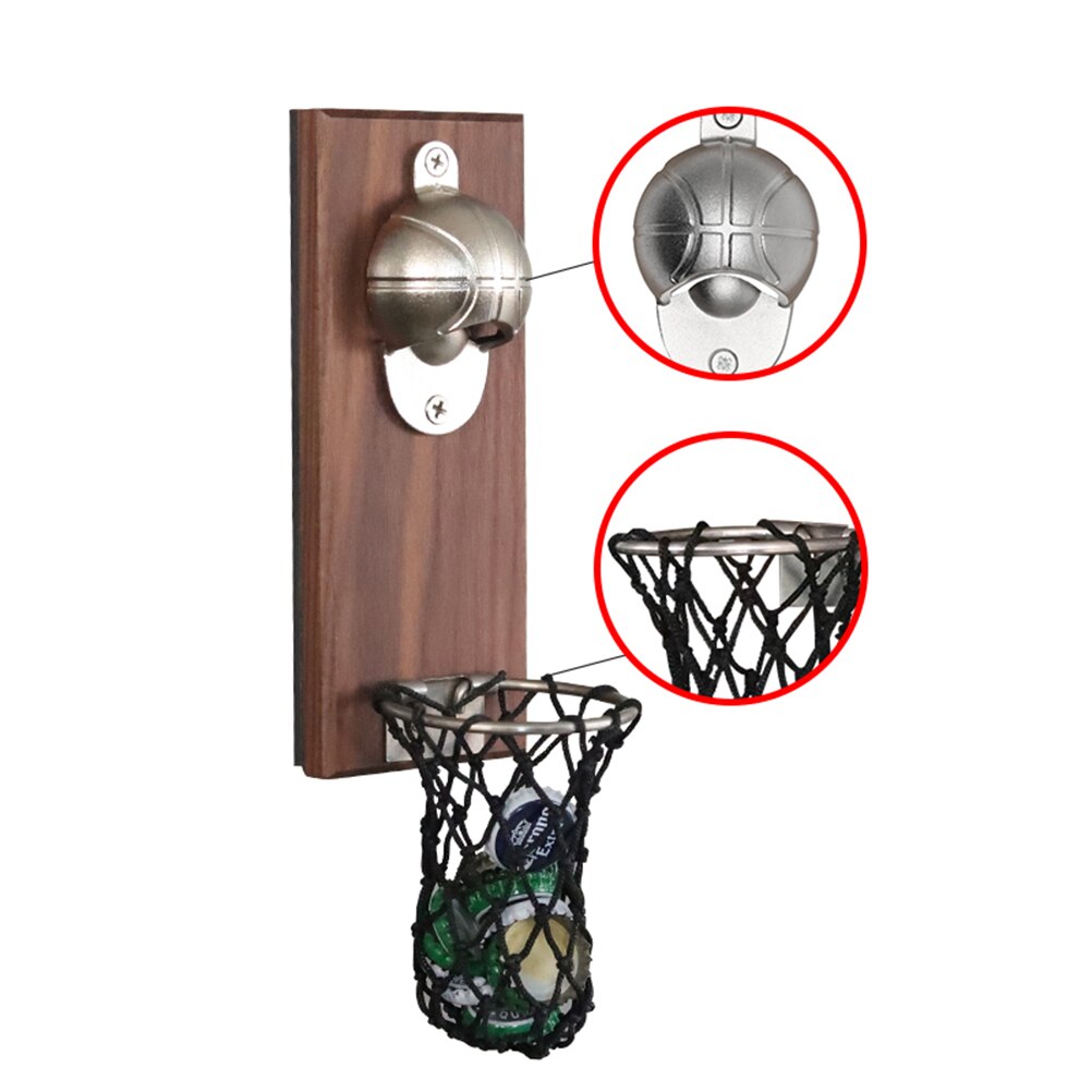 Creatieve Flesopener Basketbal Muur Flesopener Wandmontage Met Magnetische Bier Opener Keuken Gereedschap
