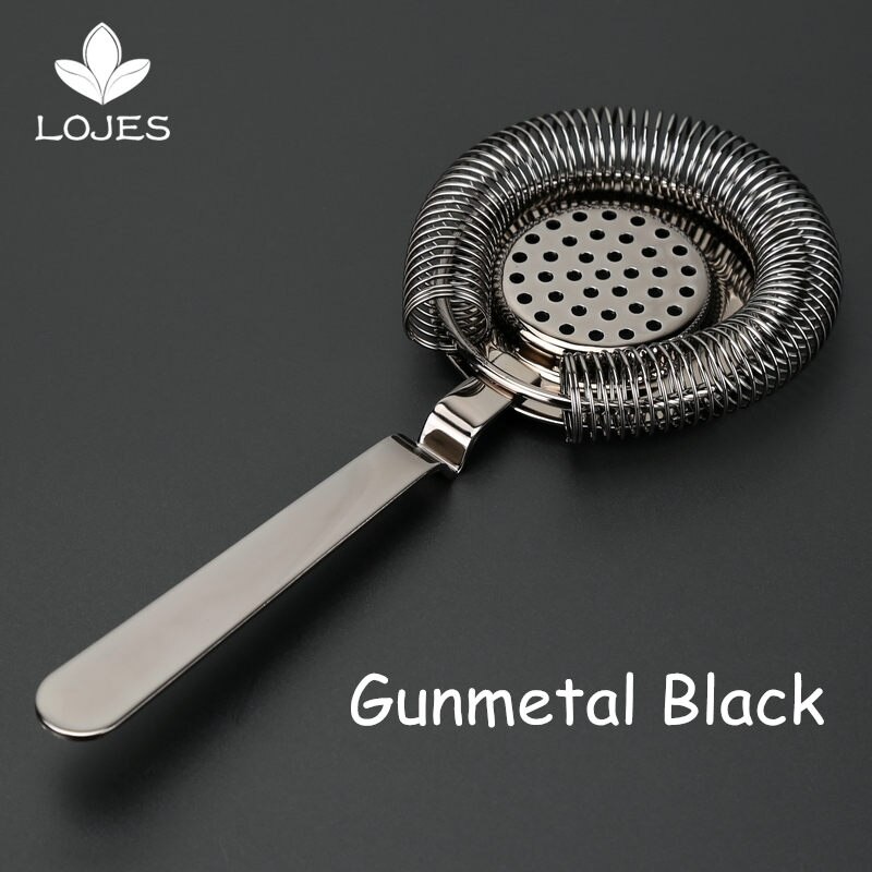 Stainless Steel Cocktail Strainer Bar Strainer Hawthorne Strainer Bar Stainless Steel Deluxe Strainer Bar Tool Batender: gunmetal black