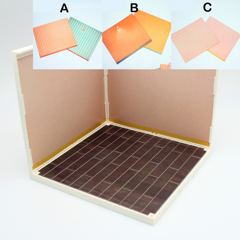 1/12 Dollhouse Miniature Scene Background Board 3D Handmade Hut Toy Making Accessories DIY Micro Landscape Stereoscopic Ornament: WHITE