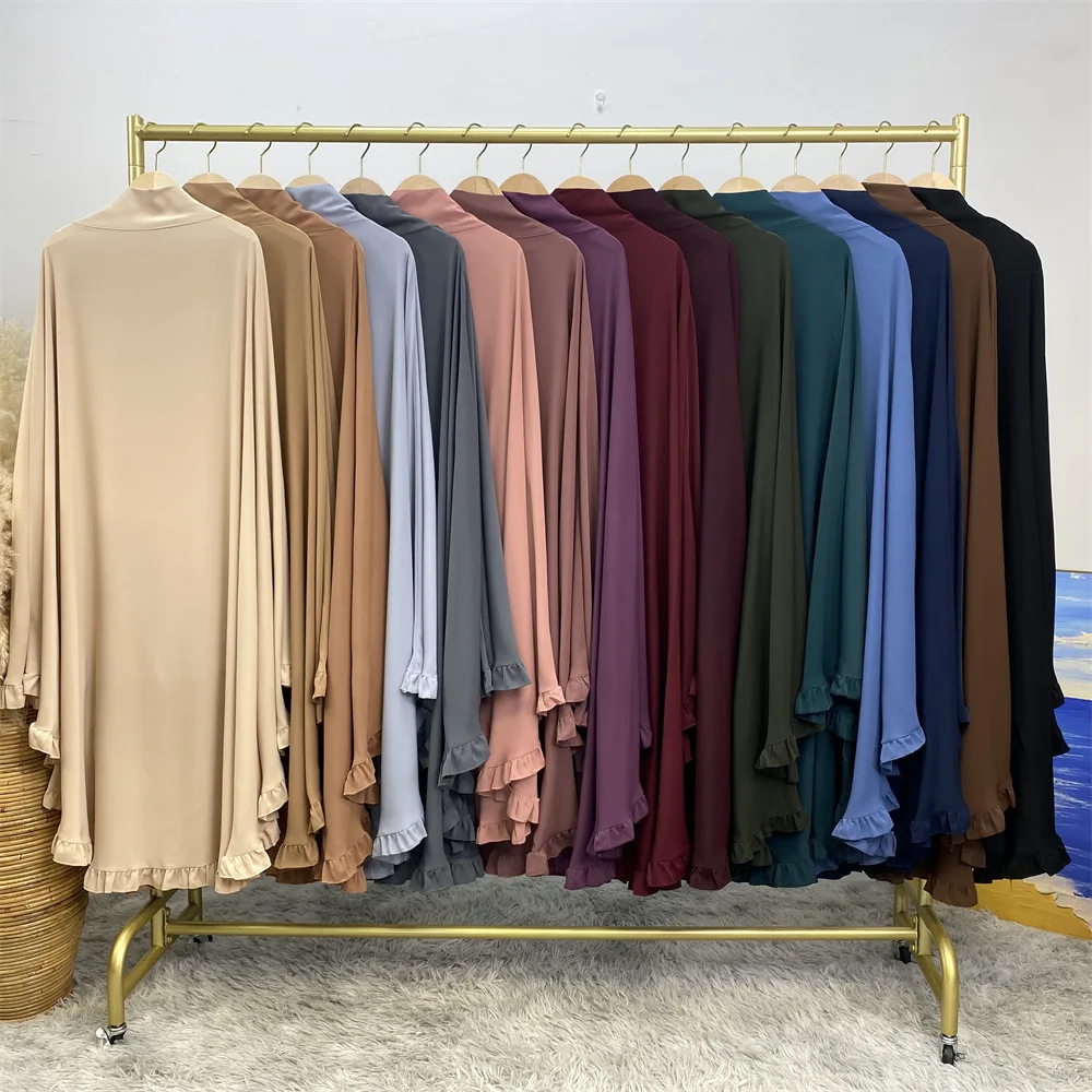 Gebetskleidungsstück Abaya Lange Khimar Muslimische Frauen Schleier Hijab Eid Ramadan Burka Kopftuch Islam Arabische Niqab Kleidung Kopfschmuck Turban