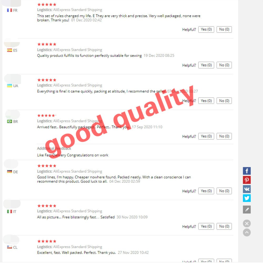 3 stk/sett sytilbehør klar quilting målestokk linjaler lappeteppe sy linjal skjæreverktøy sett håndverk couture tilbehør