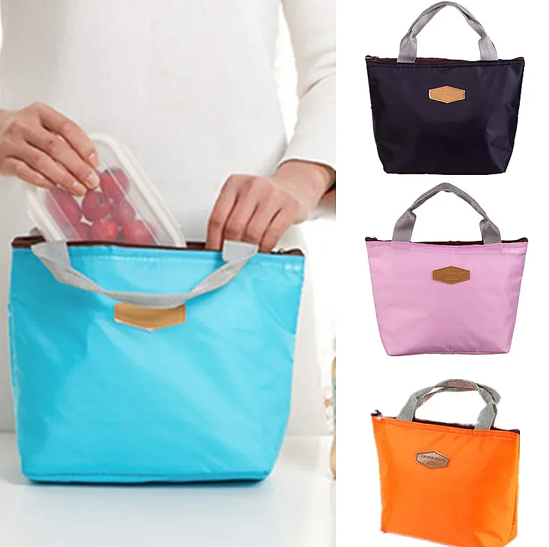 Portable Insulated Lunch Box, Cold Food Cooler, Thermal Bag, Insulated Lunch Box, Picnic Handbag, Cooler bag, Solid Color