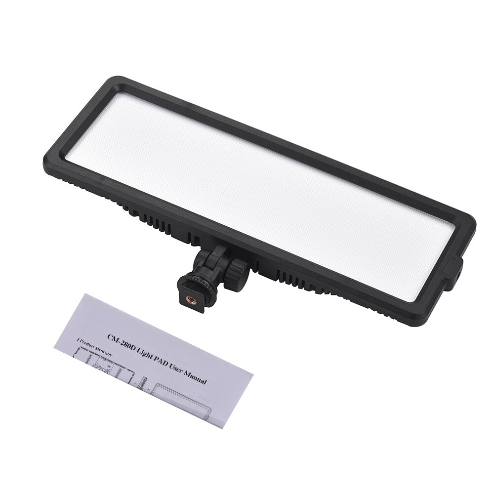 Andoer Super Slim LED Video Light Panel 3200K-5600K Bi-Color Dimmable Brightness with Cold Shoe Mount for Canon Nikon Sony DSLR