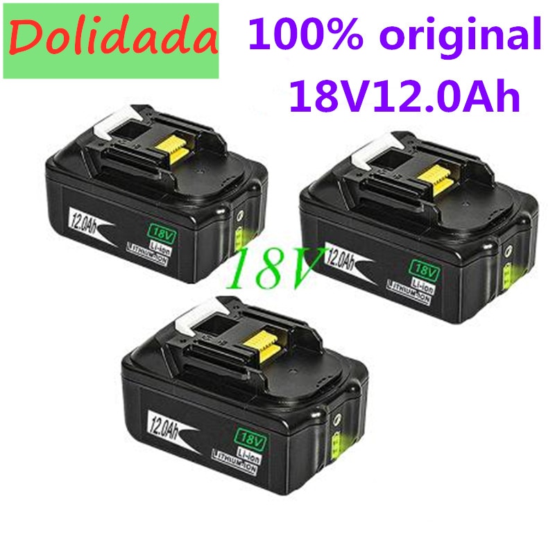 2 stk original 18 v 12ah genopladeligt batteri li-ion batteri udskiftning elværktøjs batteri til makita bl1880 bl1860 bl1830+ oplader