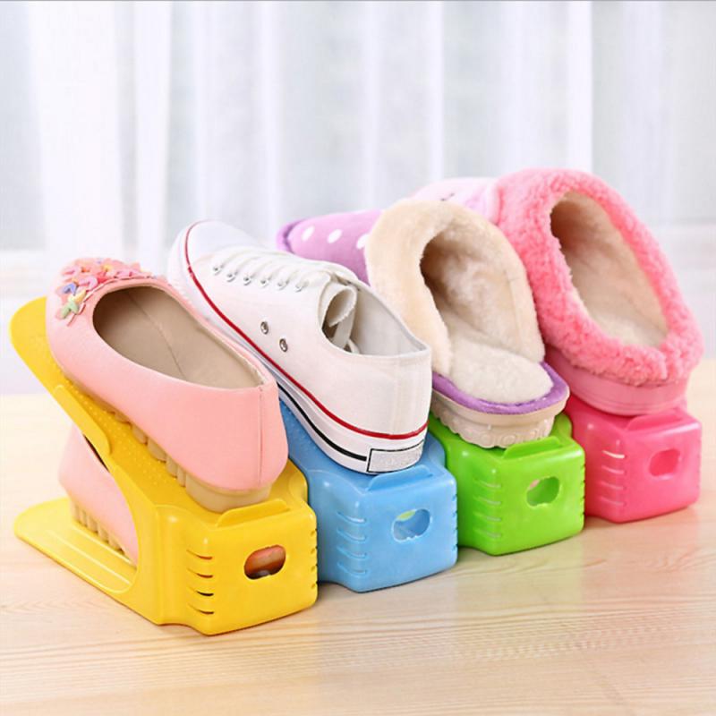 Adjustable Double-layer Simple Shoe Rack Household Korean Thick Integrated Shoe Storage Rack Space-saving Integrated Shoe Rack