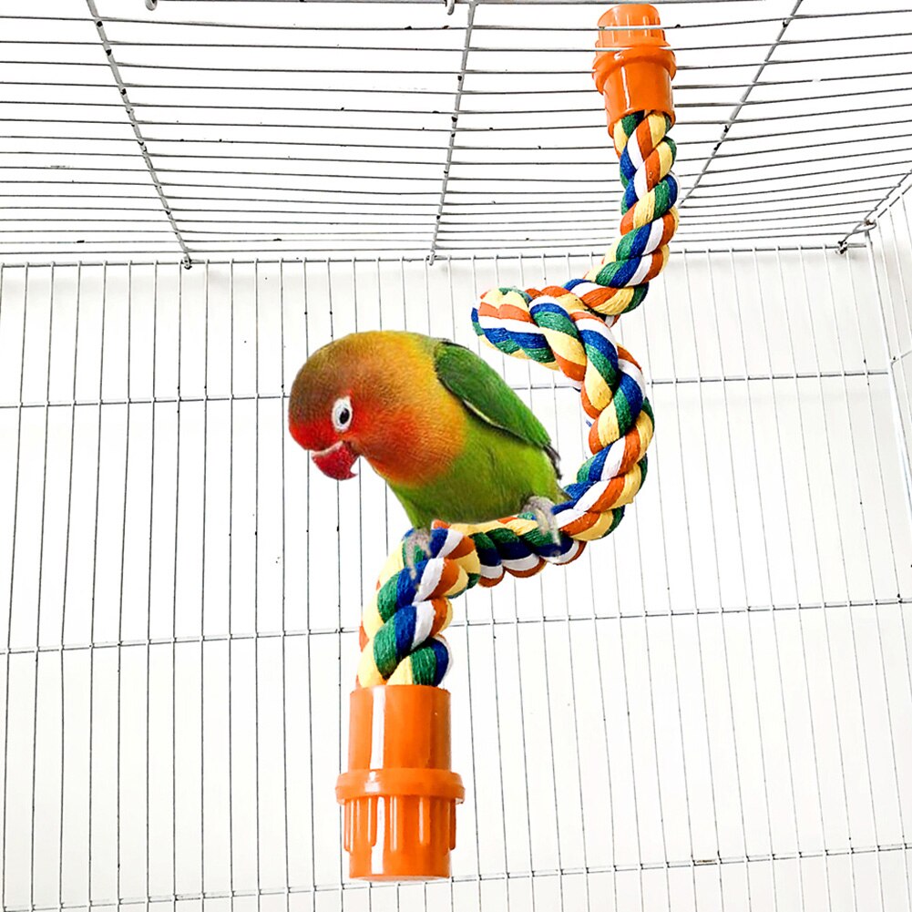 Support pour oiseaux de compagnie 40/55/80cm, Cage suspendue en corde de coton, jouet à mâcher d&#39;escalade
