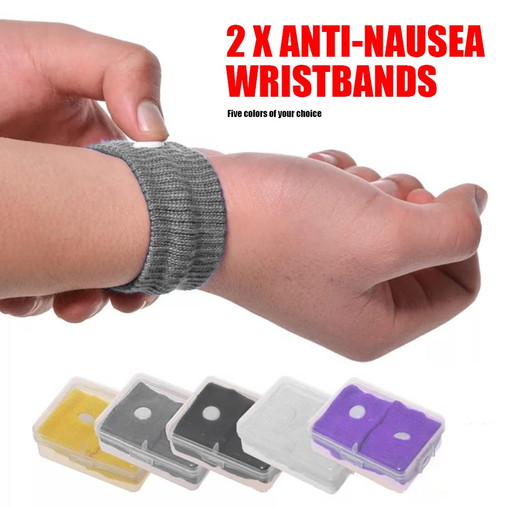 2 stk reise anti-bedøve bil armbånd justerbar graviditet antiemetic bracers polyester anti kvalme gjenbrukbart tilbehør