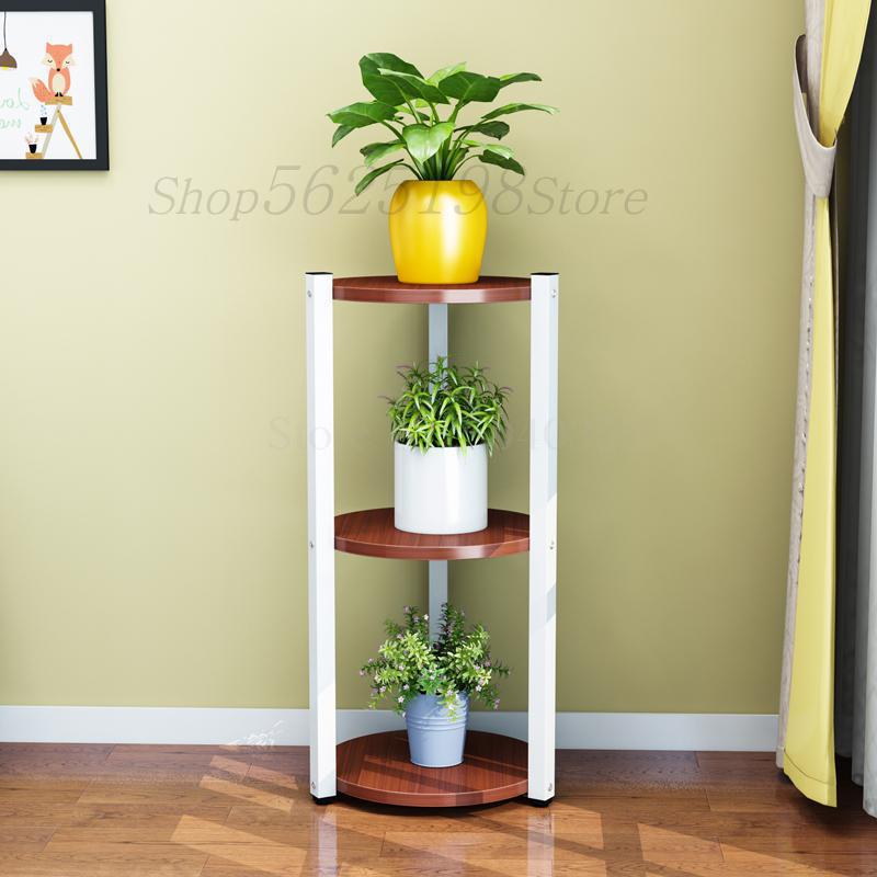 Multi-layer flower stand interior decoration space balcony flower stand wrought iron living room flower pot rack small flower