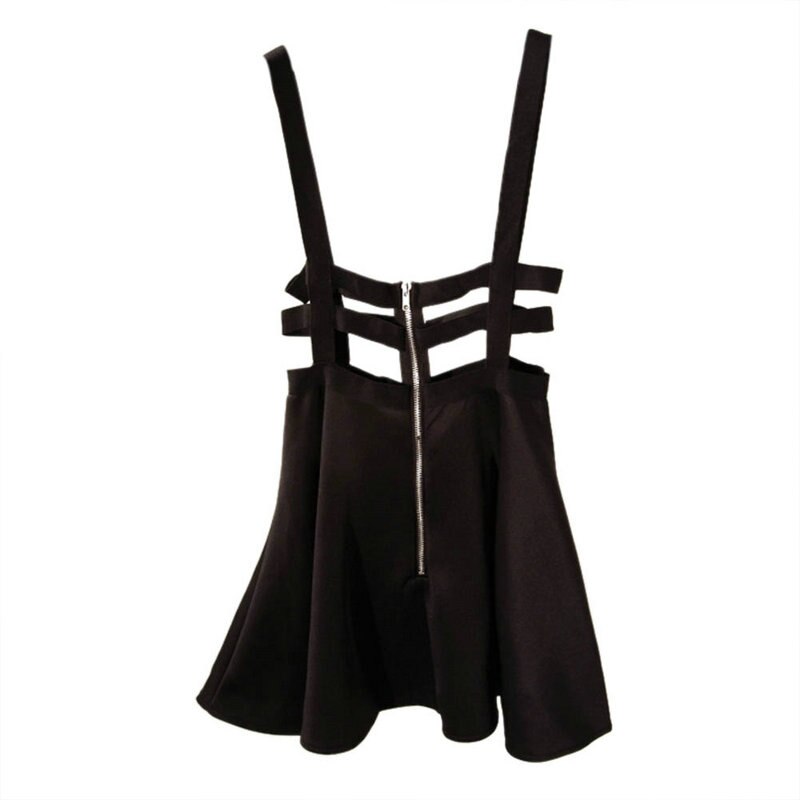 Mini Falda Skater para mujer, ropa con tirantes, cintura alta, Verano: B