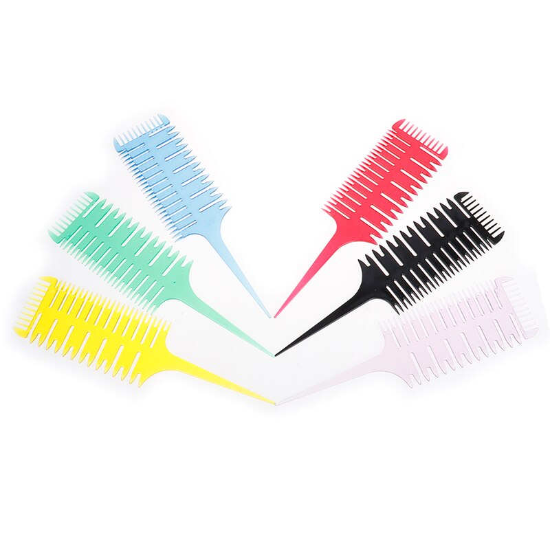 Easy To Use Weave Weaving Comb Hair Dye Styling Tool Salon Hair Dyeing Comb 3-Way Sectioning Highlight Comb