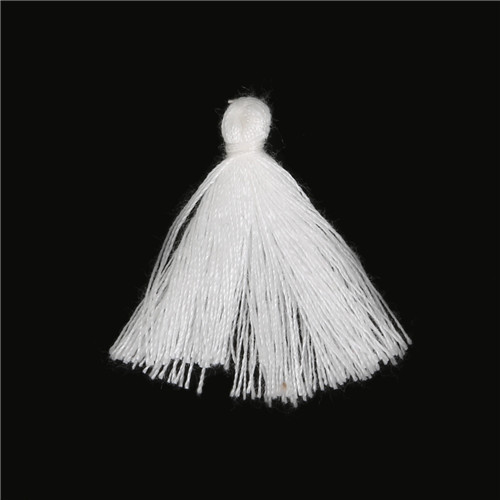 50 PC 27 MM Mini Polyester coton fil tissu gland bricolage pendentif bijoux clé faisant frange garniture artisanat glands accessoires de couture: White