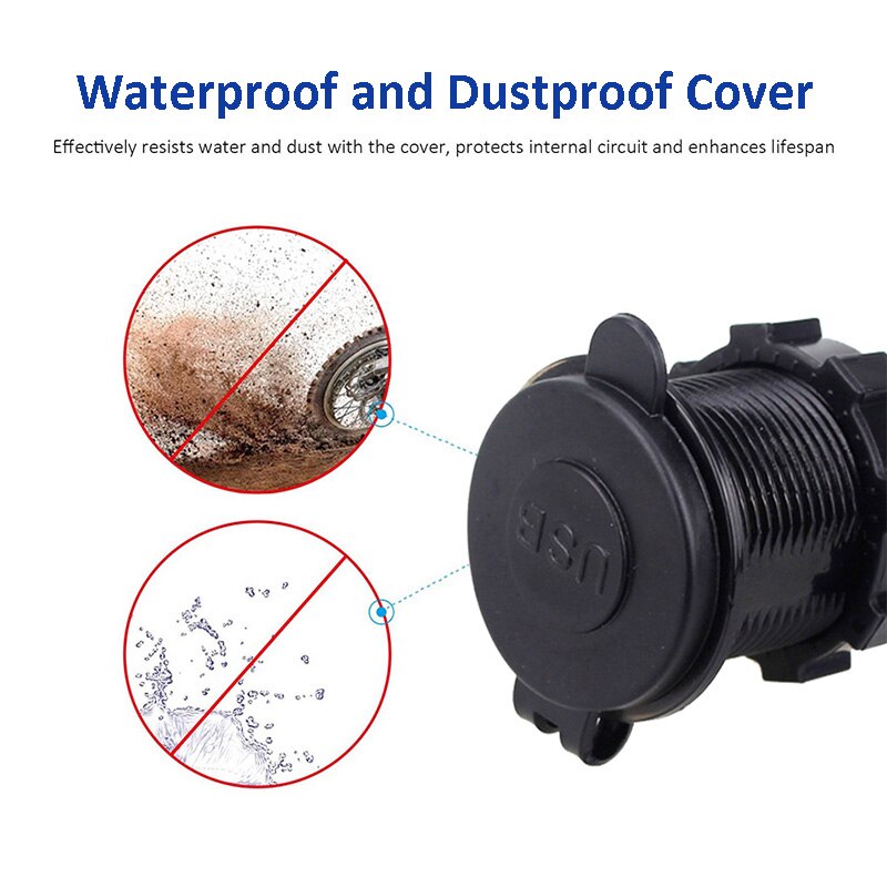 4.2A Dual USB Fast Charger Socket Power Outlet with Touch Switch Waterproof Charger Socket for Car Marine Boat Motorcycle Truck