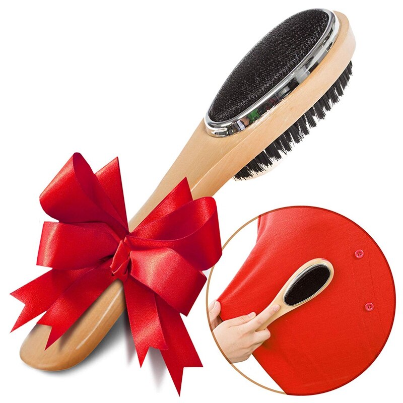 Lint Brush , Clothes Brush and Shoe Horn, Lint Brush for Clothes (Wooden), Suit Brush for Men, Coat Fabric Brush fo