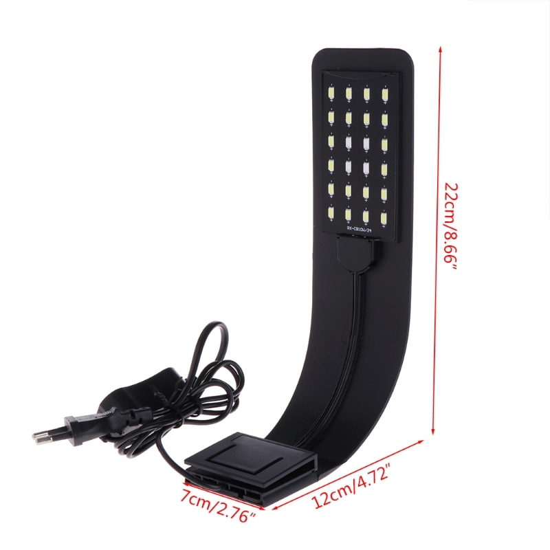 Lámpara de ahorro de energía para acuario, luz LED de 10W de alto brillo para pecera, 5730, enchufe europeo